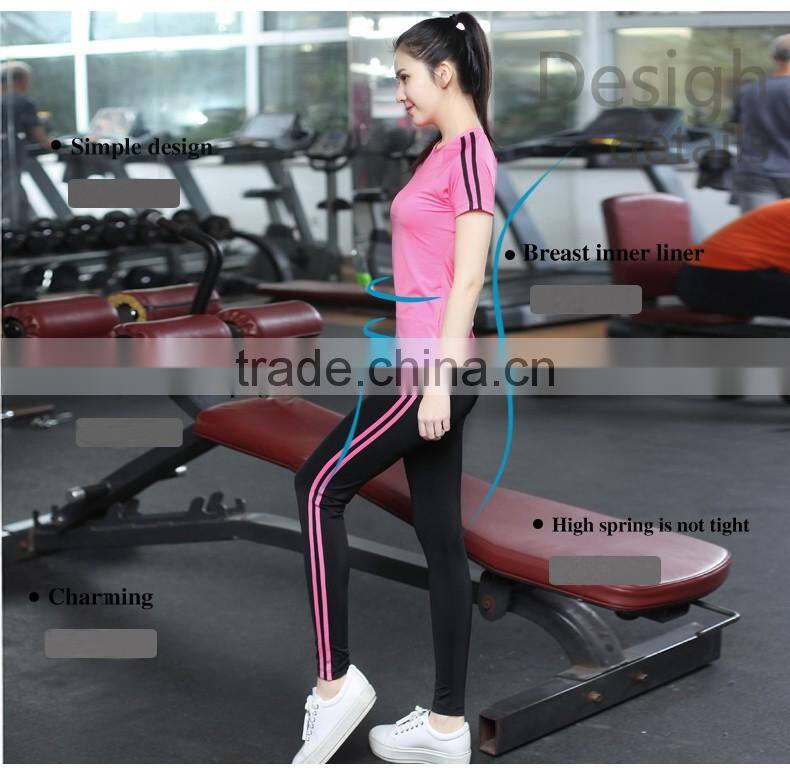 wholesale clothing apparel OEM spandex+nylon sports wears sets for women 2016