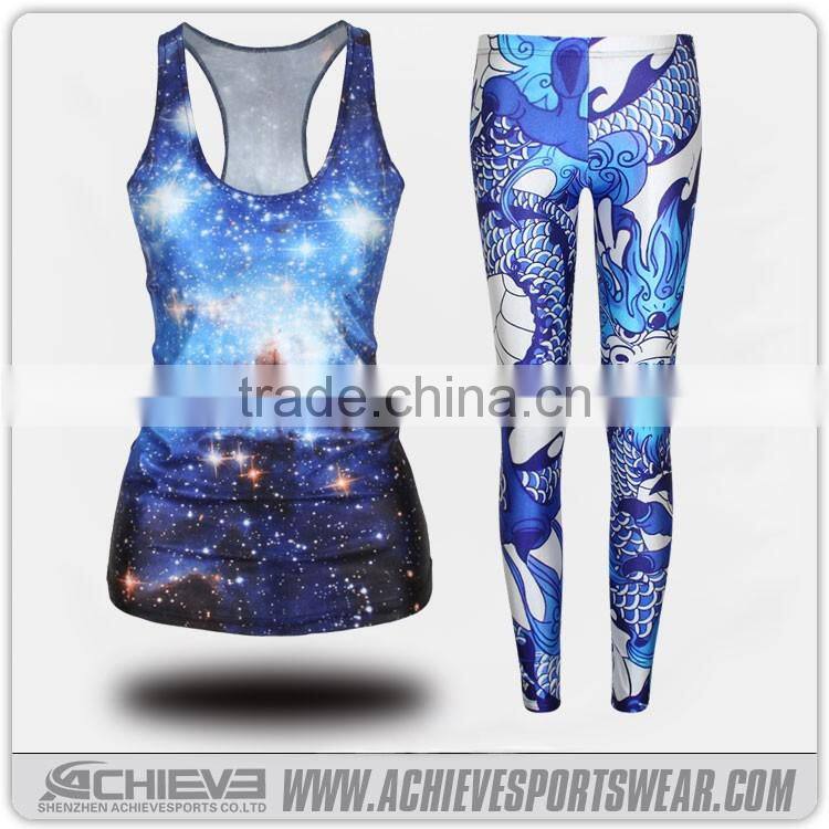 Active wear gym fitness tights subliamted custom yoga bra tops