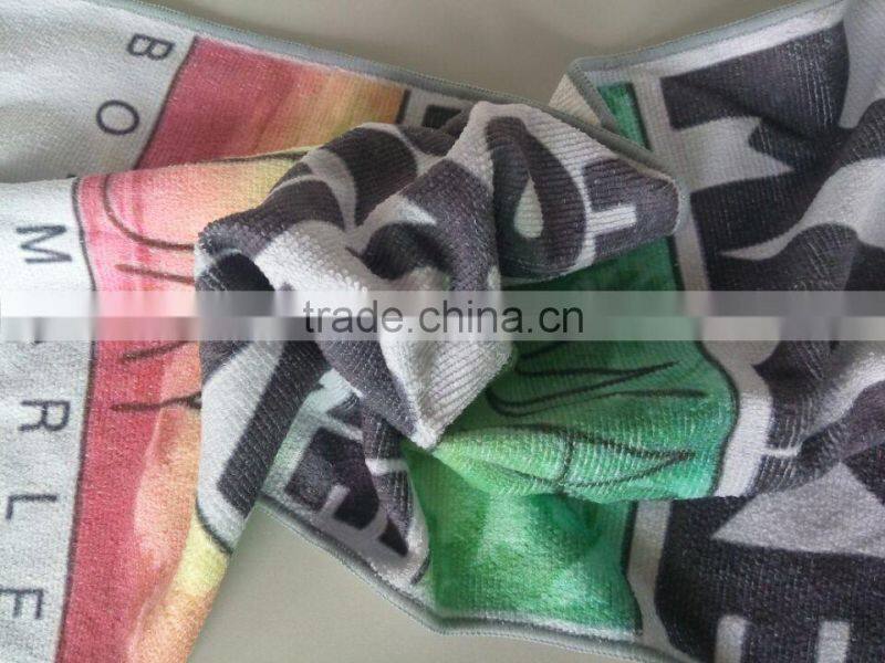 Full sublimation printing gym microfiber sports beach microfiber towel