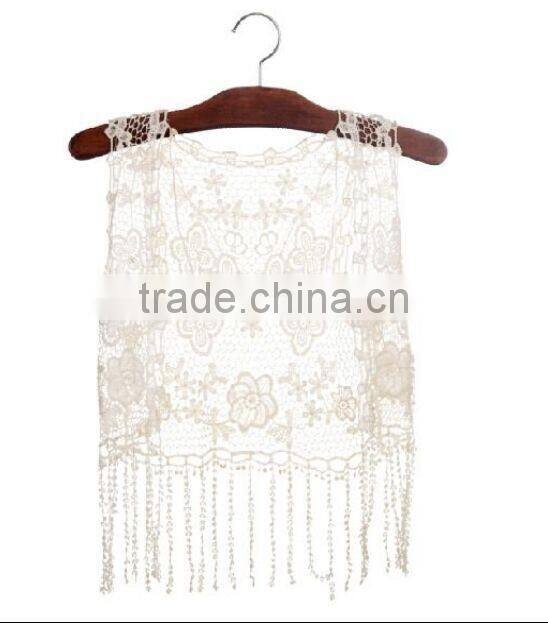 2016 new arrivel unique design top quality baby lace crochet vest