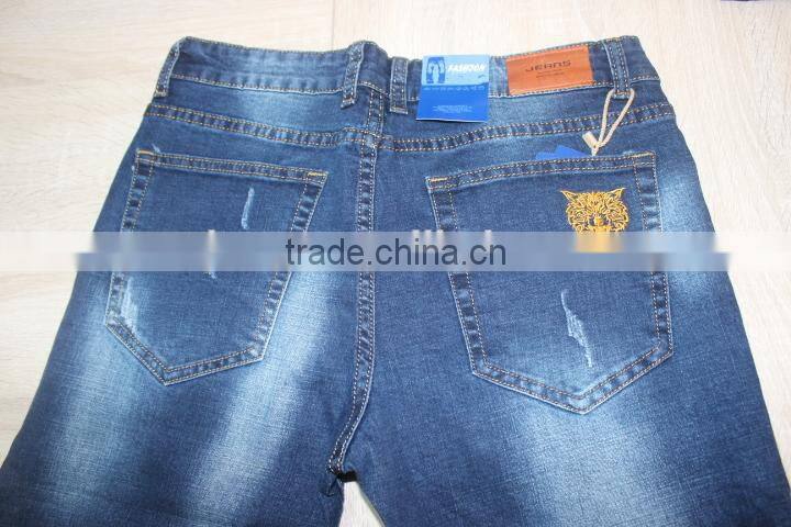 GZY New Arrival men jean Pants slim straight jeans mens jeans wholesale turkey pattern print wolf Fashon Design stock