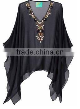 Embroidered Chiffon Beach Tunic