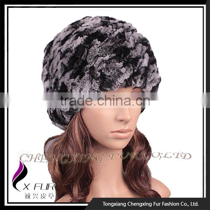CX-C-191A Women In Stock Fashion Wholesale Rex Rabbit Fur Beanie Hat