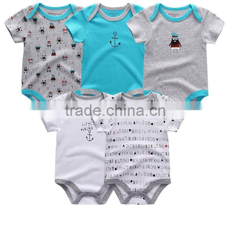 Latest Custom Newborn girl lovely fashion rompers 2017 summer kid Bodysuit Clothing kint wholesale baby girl clothes romper