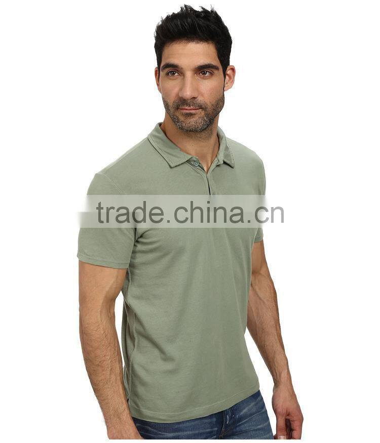 Custom high quality mens high quality stiff collar grey cotton polo shirts