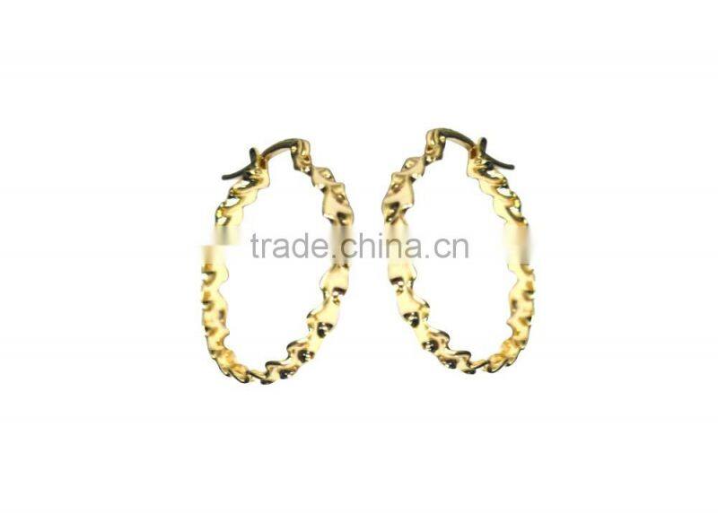 Stylish Micron Gold Plated Hoop Earrings