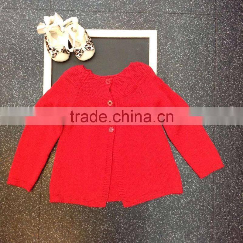 red cardigans new design girls sweater pattern cardigan knitwear wholesale children dark pink cardigan of stock