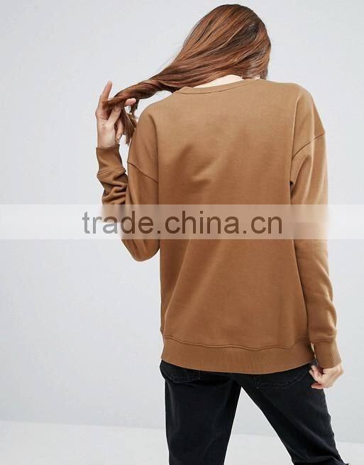 Ultimate Oversized Sweatshirt with dropped shoulders Womens 100% Cotton Plain Custom Crewneck Sweatshirt Hoodies