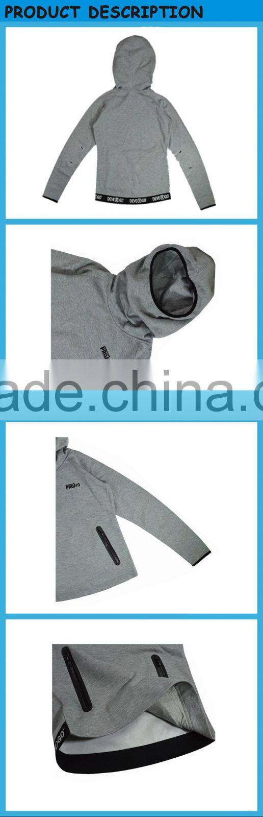Women Grey Plus Size Outerwear Pullover Hoodie Sweater