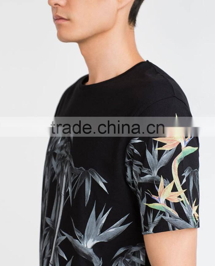 High quality Chinese ink bamboo jersey t shirt printing