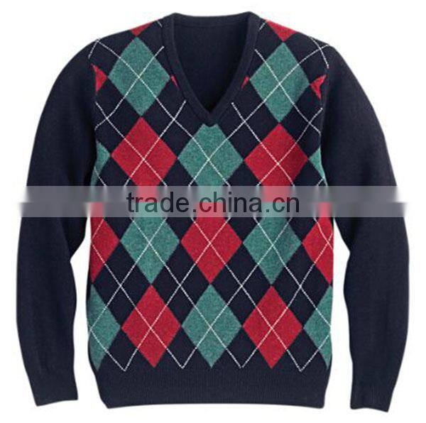 Latest Design Fancy Pullover Knitted Man Wool Sweater