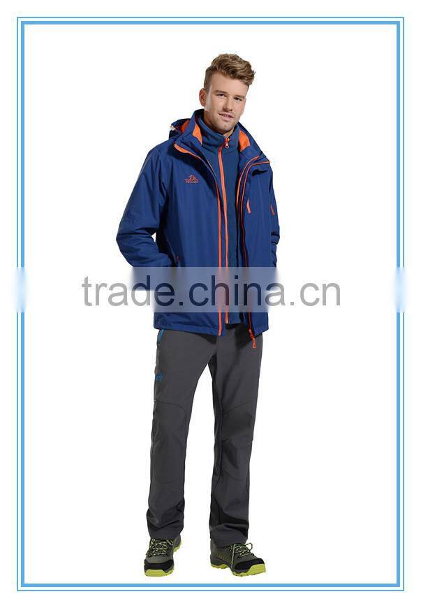 3 in 1 OEM/ODM Fashion Design Waterproof And Windproof Outdoor Jackets For Mens