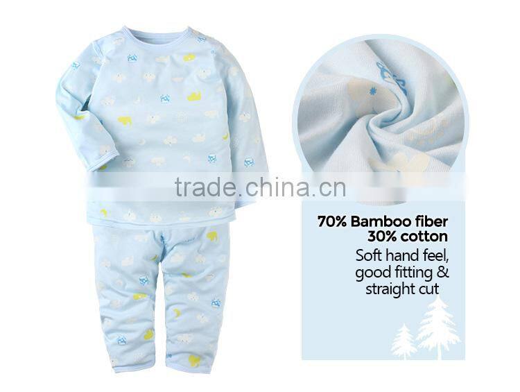 2017 hot sale high quality full sleeve round neck 2 pcs children clothes sets