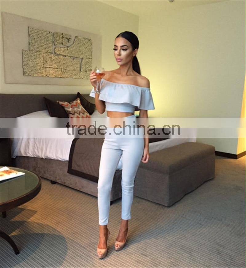 Runwaylover 009 2017 Ladies Summer Fashion Two Piece Suits