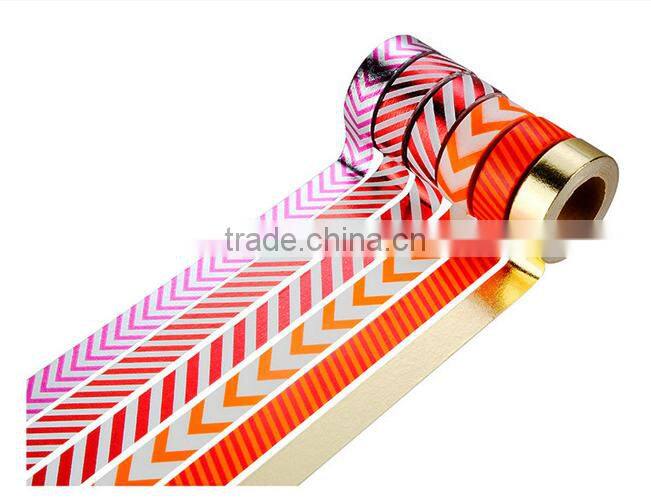 6 pure colors washi tape one set adhesive paper fringe pattern 1.5cm*10m