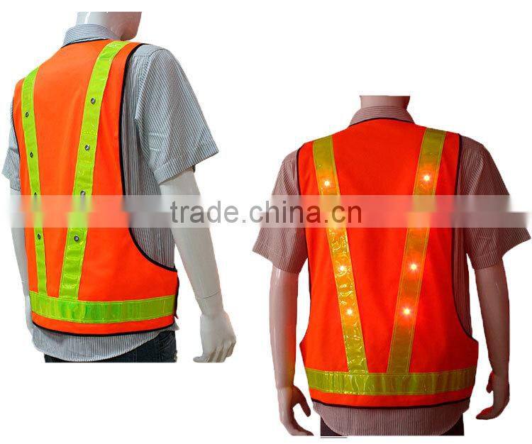 Led Reflective Work Safety Vest Disposable Safety Vest/Police Safety Vests