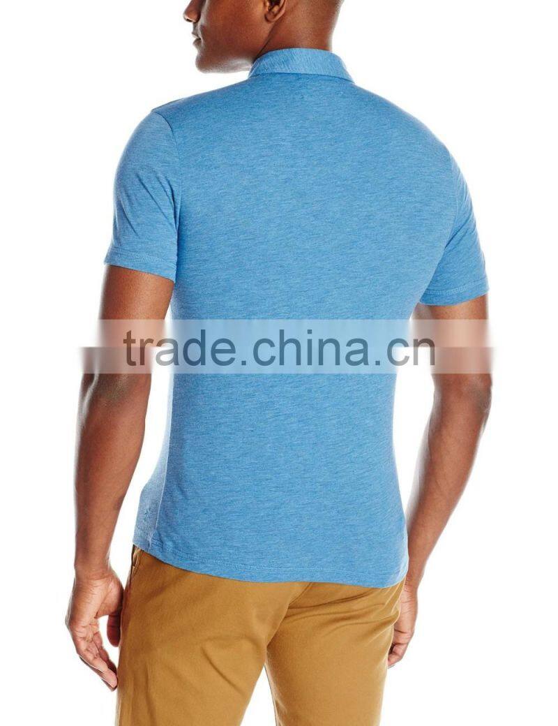 Men's Jersey cotton slub polo tee shirt with pocket