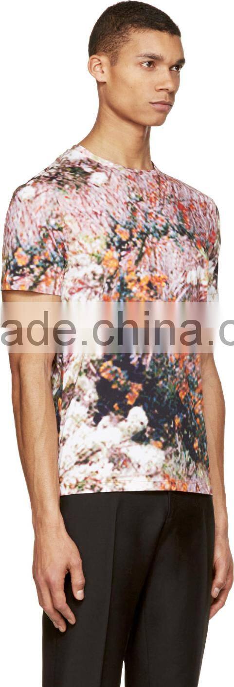 cotton floral pull printing t- shirt