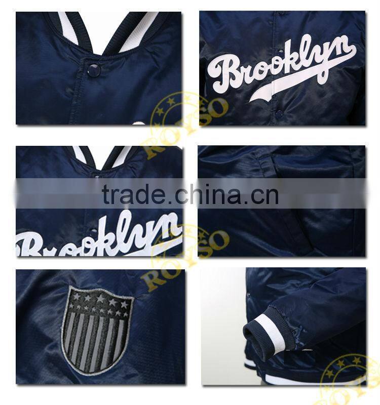 Wholesale Nylon Satin Silk Blank Custom Winter Varsity Bomber Men Jackets Wears Women Wholesale