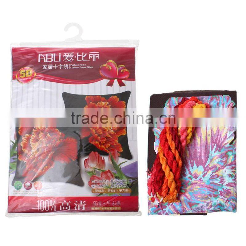 Clearance Sale Multicolor Flower Pattern Square Cotton Throw Pillow Cross Stitch Supplies Wholesale