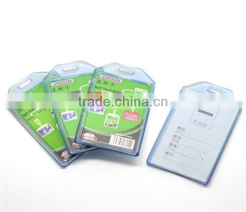 Blue Vertical Plastic ID Card Badge Holder 10.5x6cm