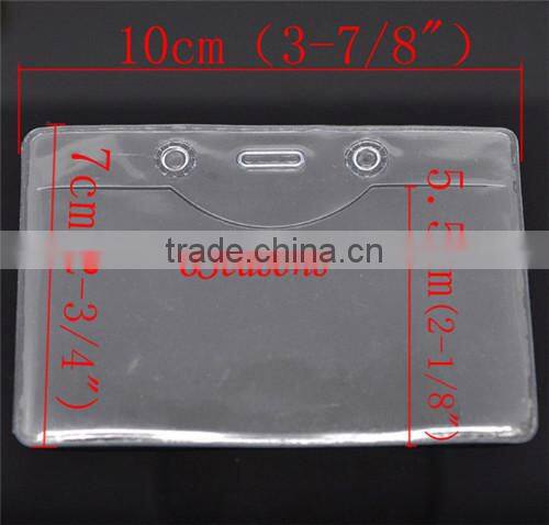 High Quality Clear Horizontal Plastic Business ID Card Badge Holder