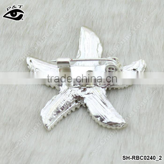 Wedding rhinestone brooches pins rhinestone starfish brooch pin small wedding invitation brooch pins