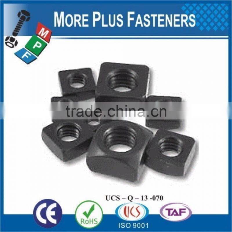 Made in Taiwan Plain Finish Steel Heavy Black Oxide Stainless Steel Square Nut