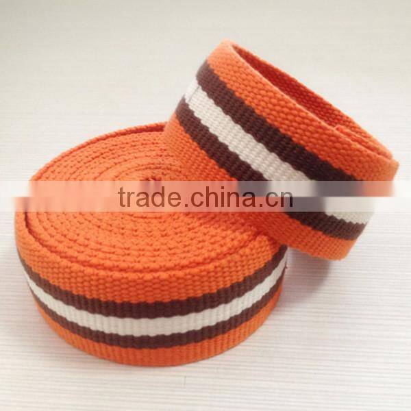 stripe 1.25" cotton belt webbing custom color