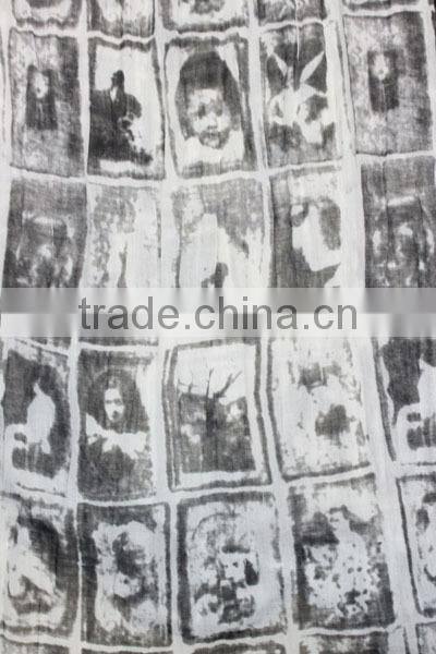 new design fashion ladies printed cotton scarf
