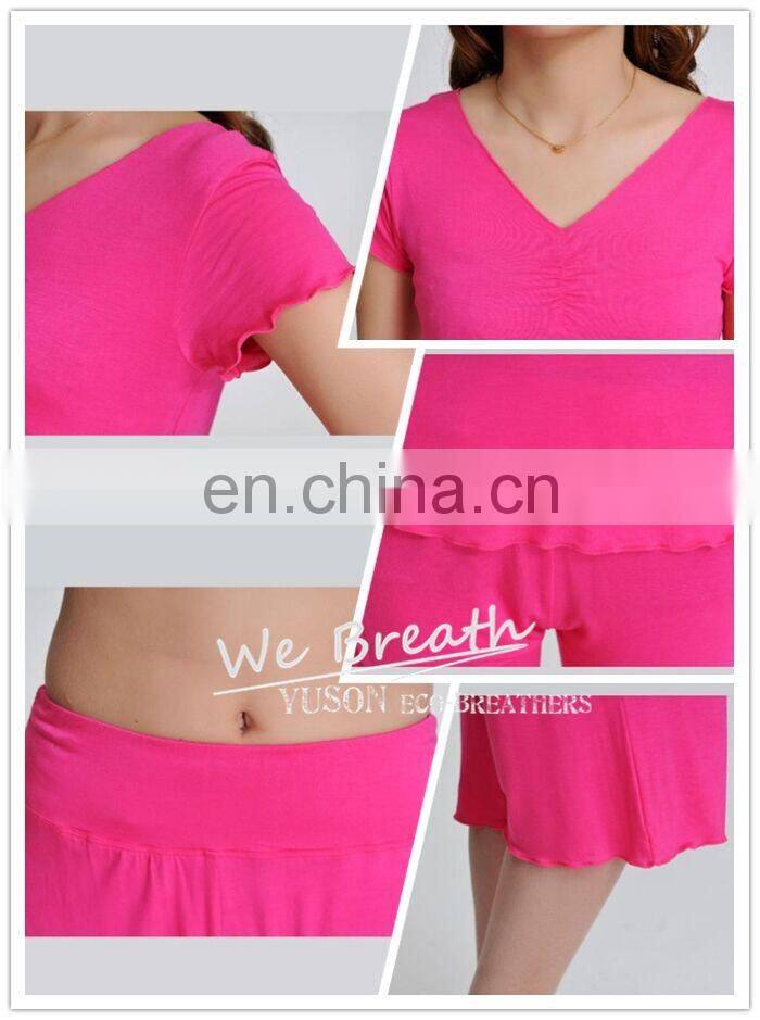 Women's Bamboo Jersey Spring Summer Pajama Lounge Pants 3/4 Length