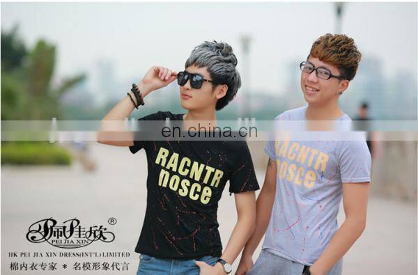 2017 Peijiaxin Latest Design Casual Style Yellow Brand T-shirt