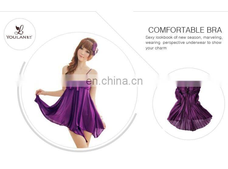 Laminatedmaterial Sexy Lingerie Sleepwear Women's Sleepwear