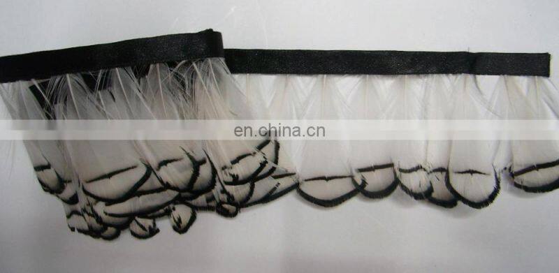 Garment ornament Largo zona plumas red feather collar strip MW-0185