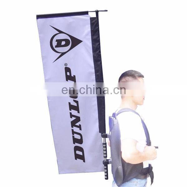 running backpack flag for show rectangle flag banner for advertising
