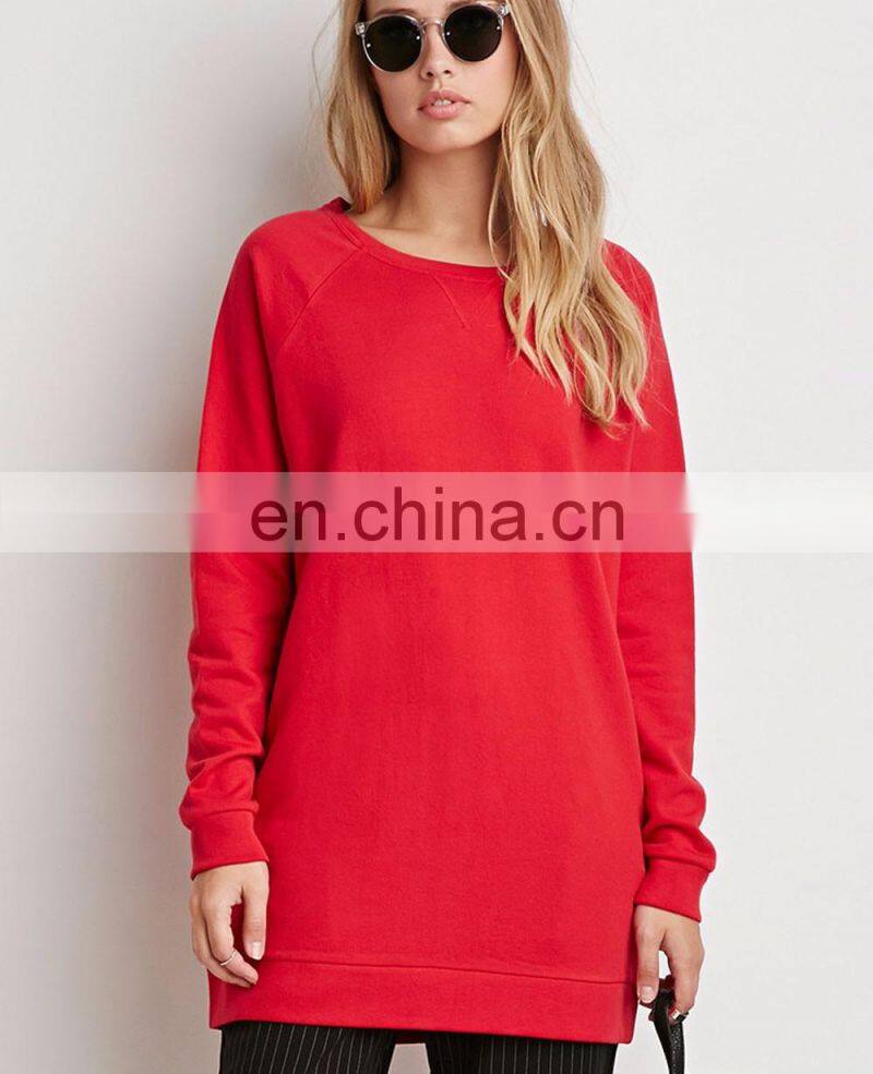 Custom pullover plain women hoodies/crewneck sweatshirt