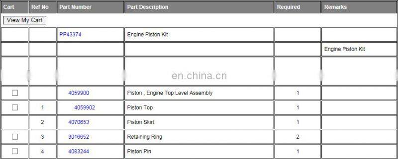 XCEC truck  QSM diesel engine parts 4083244 Piston Pin