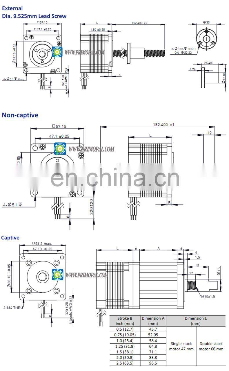 high quality cheap 57mm linear stepper motor