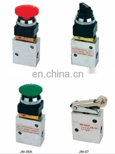 GOGO ATC Pneumatic 3 way air Manual Mechanical valve hand control valves 1/4 inch JM-05 Rotary type with selective knob button