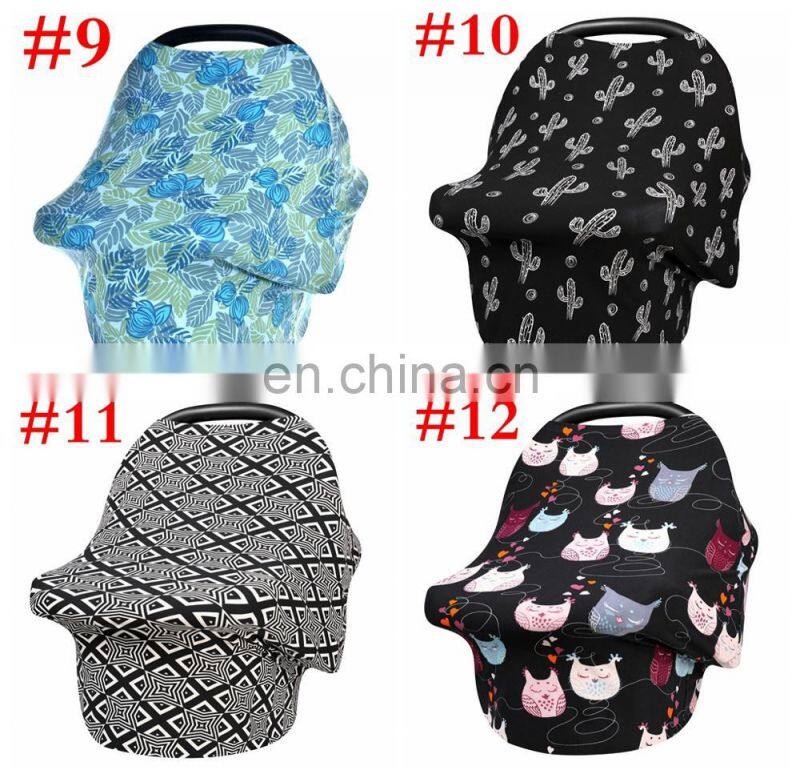 Hot selling printed shopping cart car seat canopy multi use breastfeeding cover up stroller car seat baby nursing cover
