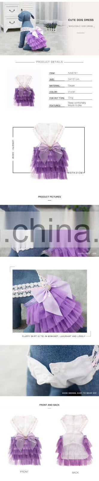 Wholesale Factory Manufacturer Pink Big Apparel Sexy Wedding Pet Dog Clothes Dress