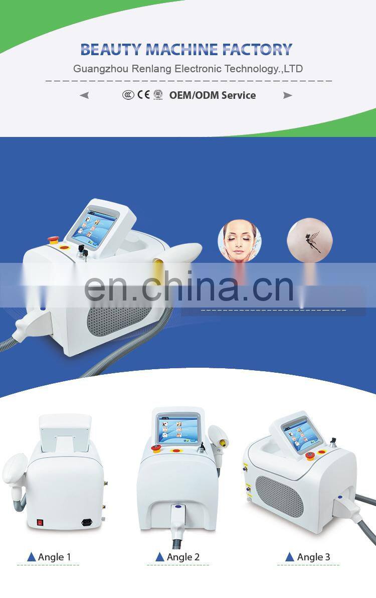 532nm/1064nm nozzle long pulse nd yag laser tattoo removal machine with 8 inches display
