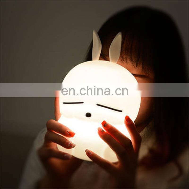 Silicone cute animal touch sensor led night light 3d lamps for children baby kids