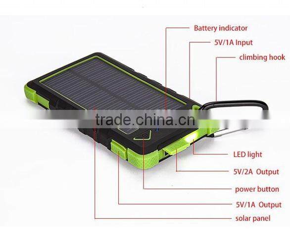 2015 new arrival 10000 mah solar power bank
