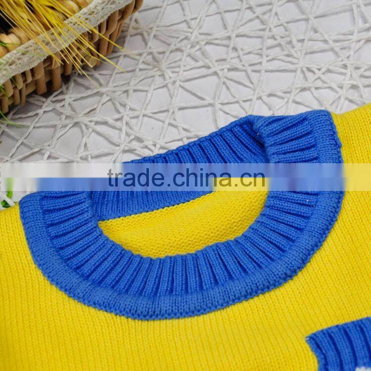 2016 new design knitted kids pullover sweater