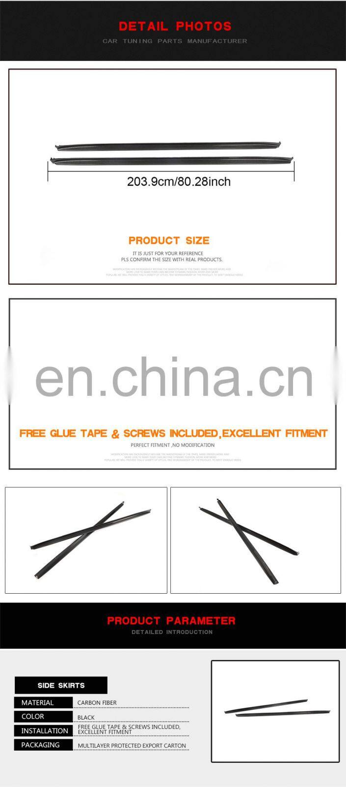 Carbon Fiber X3M Side Skirts Extension for BMW F97 X3M F98 X4M 2019-2021
