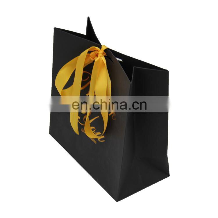 boutique designed cute transparent premium luxury personalized paper bag with ribbon
