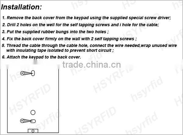 Waterproof Metal IP68 RFID Card Reader with factory price