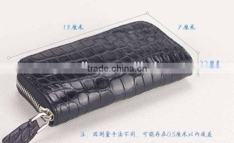 luxury crocodile skin and sheep leather compact key case car key holder organizer bag