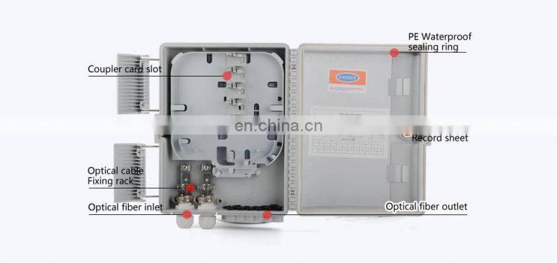 Optic Fiber Termination Box Grey/Black Color FTTH Distribution Box